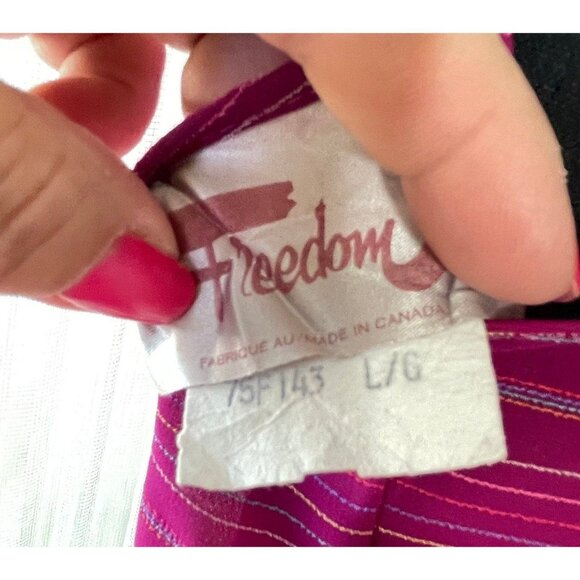 Vintage 80s twinset, pink striped long sleeves blouse, with camisole, size 6 - Picture 10 of 10